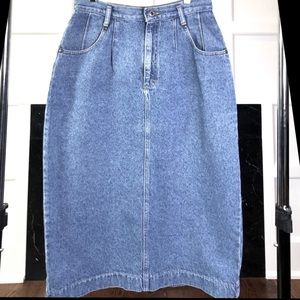 VTG Denim MIdi Jean Skirt Size 29